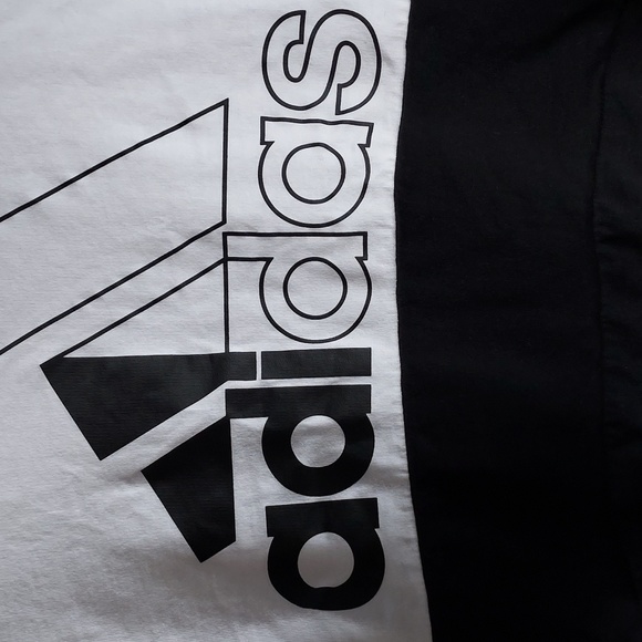 Adidas us 5 black/white workout top/sweatshirt - Picture 5 of 10